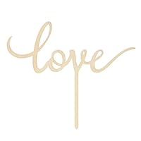 LOVENJOY with Gift Box LOVE Monogram Wedding Engagement Cake Topper Rustic Wood (6.7-inch) (Updated)