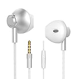 Personalized Apple Style Earpods,Langsdom F9 Headphones Powerful Bass Remote Control with Microphone for iPhone, iPad, Samsung, Android,MP3 & MP4 Players (White)