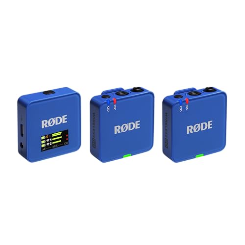 RØDE Wireless GO (Gen 3) – Compact Wireless Mic – Pristine Audio, 32-bit Float Recording, Automatic Level Control, for Phones, Cameras and Computers (Cobalt)