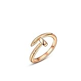 I's Rose Gold Plated Trust Love Nail Fashion Ring Holiday Gifts (7)