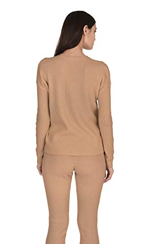 State Cashmere Women's 100% Pure Cashmere Knitted Loungewear Crewneck Pullover Sweater (Sweater/Cammello, X-Large) - Thumbnail 3