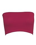 Seamless Bandeau Strapless Tube Top Bra Fuchsia Color