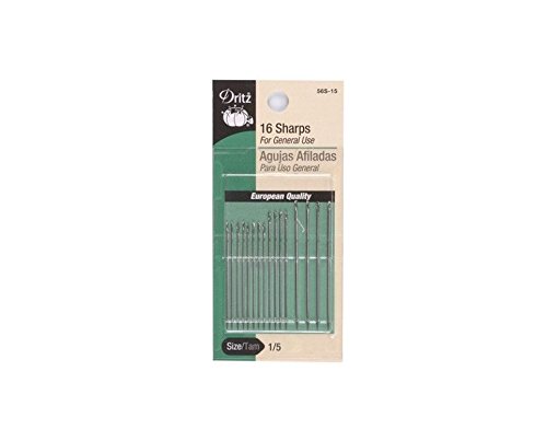Dritz 16-Piece Sharps Hand Needles, Size 1/5
