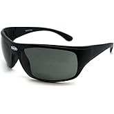 Renegade Patented Bifocal Polarized Reader Full Rim Men's Fishing Sunglasses 100% UV Protection with Microfiber Bag (Matt Black Frame, Smoke Lens -600882, Bifocal +1.50)