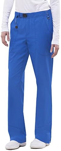 Green Label Women's Kenzie 9135 Buckle Closure Scrub Pant by Healing Hands- Royal- X-Large