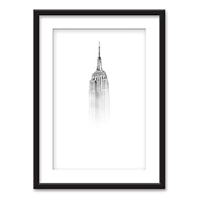 Framed Wall Art City View Giclee Printed Art in Black Picture Frames White Matting - 23x31 inches