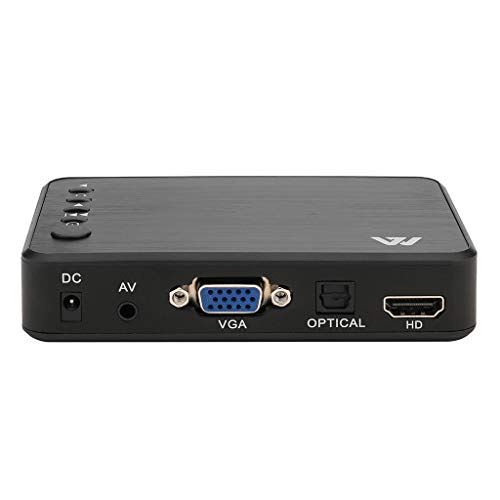 Digital Media Player, Sacow Mini Full 1080P HD Multi Media Player TV Box 3 Outputs HDMI/VGA/AV USB & SD Card - Thumbnail 2