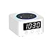 Desk Clock for Echo Dot 2nd Generation, Echo Dot Holder Stand Docking Station with LED Clock, Bedside Clock for Smart Home Alexa, Saving Space on Nightstand or Tables (White)