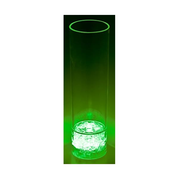 LED-Highlights Led Glas Becher Longdrinkglas 300 ml Led Farbwechsel bunt mit Batterie wechselbar Bar Kunststoff… – Bild 4