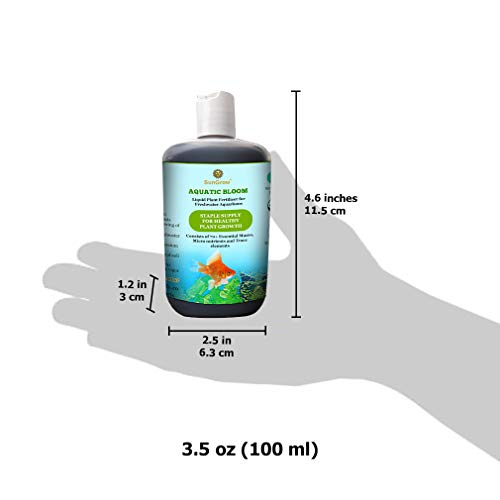 Aquatic Bloom -Liquid Plant Fertilizer for Aquariums-3.5 oz.(100 ml) Organic Ready-to-use Formula -Healthy & Happy Freshwater Plants - 70+ Essential Vitamins, Minerals, Macro & Micronutrients