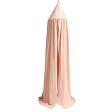 Jeteven Cotton Canvas Dome Bed Canopy Kids Play Tent Mosquito Net for Baby Kids Indoor Outdoor Playing Reading Height 240cm/94.5in Pink