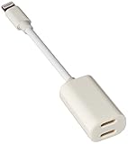 iPhone Splitter & Dual Lightning Adapter junlei 2 Lightning Port Headphone Apple Audio and Charge Adapter Accessories for iPhone 7/7 Plus/8 (White)