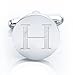 Iron & Oak Men’s 18K White Gold-Plated Engraved Initial Cufflinks Gift Box– Premium Quality Personalized Alphabet Letter (H - White Gold)