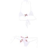 Womens Micro Tanning Bikini Kawaiii Japanese Cute Anime Lingerie Set Tiny Bra Thong Panty Bottom Extreme Swimsuit