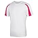 Just Cool Mens Contrast Cool Sports Plain T-Shirt (XL) (Charcoal/ Fire Red)