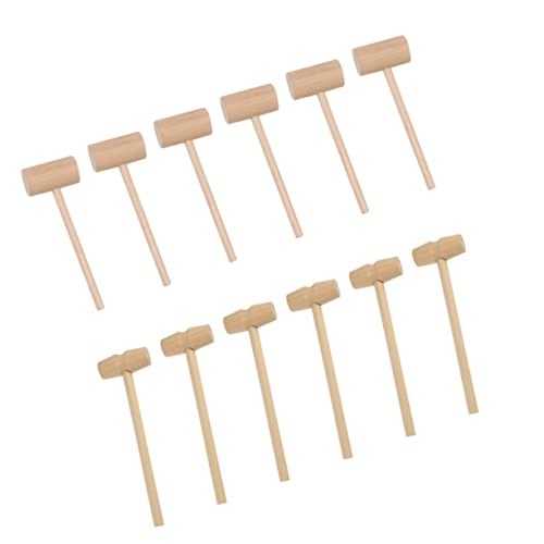 BRIGHTFUFU 20pcs Educational Mini Hammers Wood Mallets for Boys and Girls Hammer Toy for Hand Eye Coordination