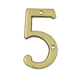 Bolton Hardware Number 3 Inch Solid Brass Bright Brass Finish House Number Raised 3/16