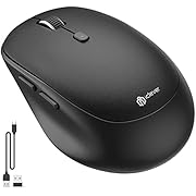 Wireless Mouse, iClever MD165 Dual Mode Wireless Mouse, Bluetooth Type-C Rechargeable Mouse, 2.4G Wireless Computer Mice with USB Receiver, 3 Device Connection for Windows 7/8/10, Mac, iOS, Android