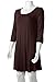 LARACE Women’s 3/4 Sleeve Casual Swing T-Shirt Dresses(3X, Coffee)