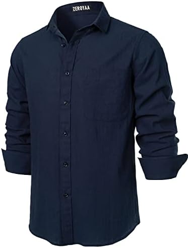 Zeroyaa Men's Floral Button Down Shirt - Stretch Fabric, Casual Style - View #3
