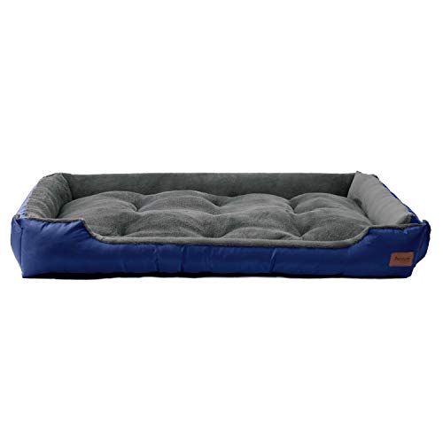 Petsure Extra Large Dog Bed XXXL Size Navy Washable Dog Beds for Small Medium Large Dogs & Cats Pet Bedding - Grooved Anti-Slip Bottom with Hook&Loop, Super Soft & Durable Pet Supplies