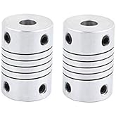 Uxcell 5mm To 6.35mm Shaft Coupling 30mm Length 25mm Diameter Stepper Motor Coupler Aluminum - View #5