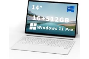 FUNYET 2 in 1 Laptop Touchscreen, 14 Inch Tablet Laptop Computer, Intel 12th Gen N100 Processor, 16GB DDR5 RAM, 512GB SSD, 1920 x 1200, Wi-Fi 6, BT5.2, Backlit Keyboard, Windows 11 Pro