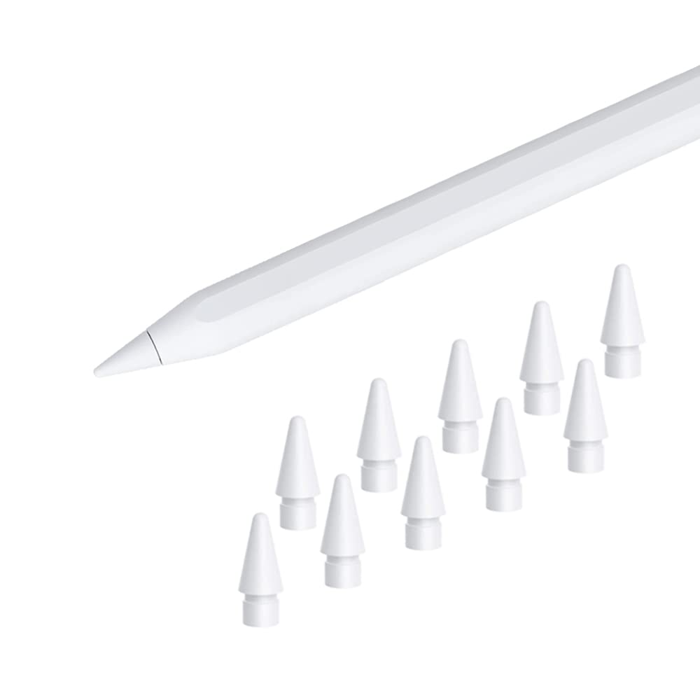 Tucana Pen Tips Nips Compatible for iPad Pencil 1st & 2nd Generation (White 10-Pack)