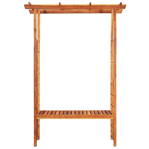 mewmewcat Upgraded Version Pergola Arbor Arch Outdoor Trellis Garden with Bench for Climbing Plants Bridal Party Decoration Over High Outdoor Solid Acacia Wood 77.9" x19.7x56.3