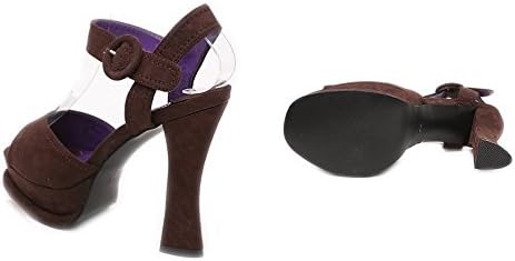 Women's chunky heels Spike High Heel Platform Strap Sandals Size 5-9 brown sandals