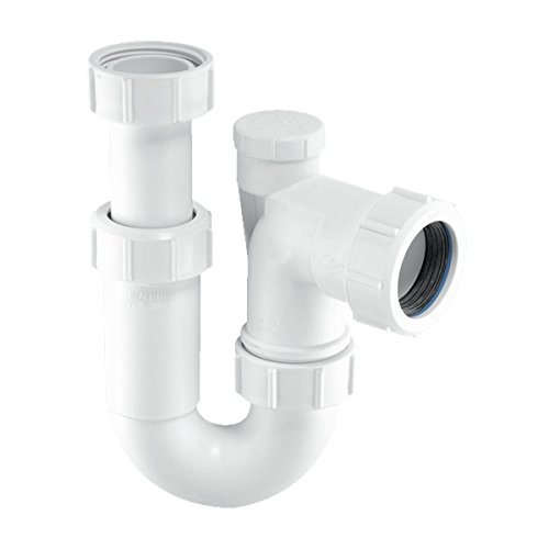 McAlpine ASC10V 1.5-Inch Adjustable Inlet Tubular Swivel Anti-Syphon 'P' Trap - White