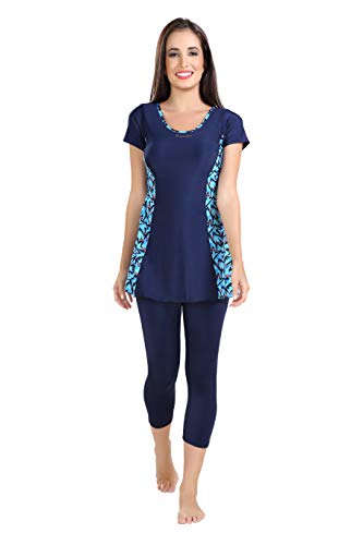 Rovars One Piece Three Fourth Swimming Costume for Women I Removable Pads 1 Rovars One Piece Three Fourth Swimming Costume for Women I Removable Pads