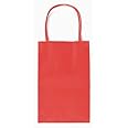 12CT Small RED Biodegradable, Food Safe Ink & Paper, Premium Quality Paper (Sturdy & Thicker), Kraft Bag with Colored Sturdy