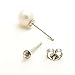 10 Pairs Adabele Authentic Sterling Silver Stud Earring Posts Findings 0.7mm Pin 4mm (0.16 inch) Small Glue in Pearl Cup 20pcs Earnut Backs for Earrings Making SS196
