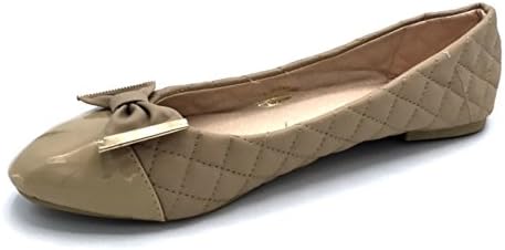 Vesto Ladies Quilted Flat with Bow 9-10 B(M) US Cream