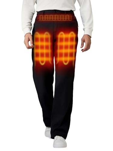 ORORO Men's Casual Heated Pants with USB-C Rechargeable Battery, Fleece Lined Heating Pants Daily Wear