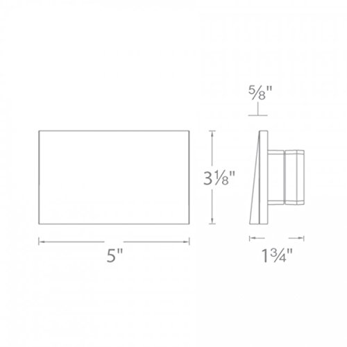 WAC Lighting WL-LED110-C-BN LED Horizontal Scoop Step and Wall Light 120V 3000K, Brushed Nickel