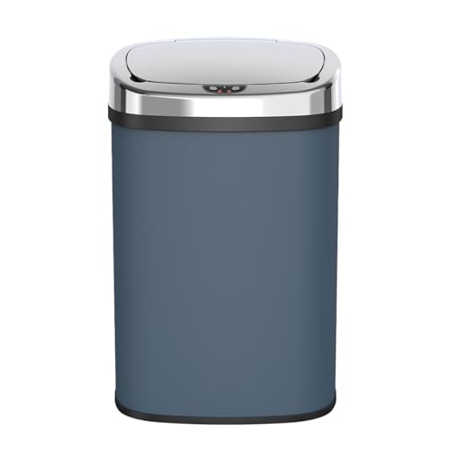 Kitchen Move Cubo de Basura de Cocina automático Majestic de 58 L, Gran Capacidad, Color Gris Mate, de Acero Inoxidable con fleje