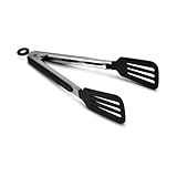 9-inch Spatula Tip Serving Tongs With Locking Handle Joint By Smart Cook