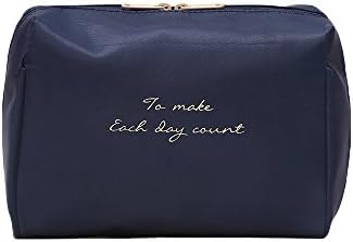 Zhenxinmei Portable Travel Makeup Bag Korean Style Wash Bag Contracted Handbag Men Women Toiletry Bags Waterproof Oxford Cloth Cosmetics Organizer Cases (Dark Blue)