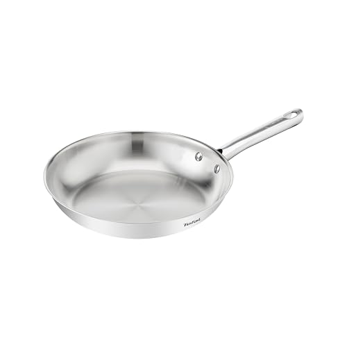 Tefal Duetto On Bratpfanne 20 cm, unversiegelt, dicker Waermediffusionsboden, Komfort-Griff, langlebig, fuer alle Herdarten geeignet, Edelstahl, B8660234