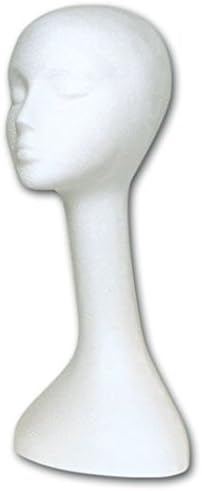 Giell Stryofoam Manniquin 20" Long Neck Wig Head, White
