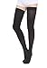 TOFLY Thigh High Compression Stockings, Opaque, Firm Support 20-30 mmHg Gradient Compression with Silicone Band, Closed Toe Compression Stockings, Treatment Swelling, Varicose Veins, Edema. Black S