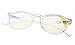 UV Protection,Anti Blue Rays,Reduce Eyestrain,Oval Computer Reading Glasses(Clear,Amber Tinted Lenses) +2.0