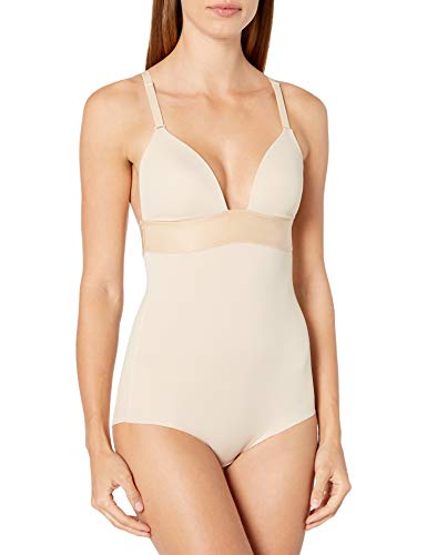 Flexees Women's Maidenform Shapewear Endlessly Smooth Plunge Bodybriefer, Latte Lift, 38C