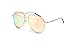 GAMT Mirrored Aviator Sunglasses Fashion Designer Colorful Lens for Men and Women Gold Frame Pink