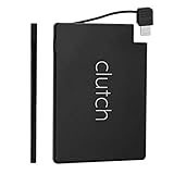 Clutch Charger Ultra Thin and Small Power Bank With Attached Cable, High-Speed Portable Smartphone Charger Compatible with iPhone, iPad and AirPods