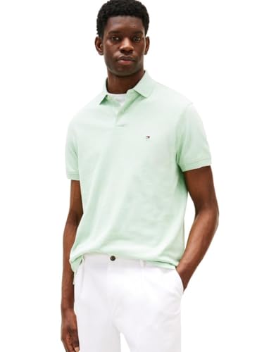 Tommy Hilfiger Men’s 1985 Regular Short Sleeve Polo, Mint Gel Heather Small