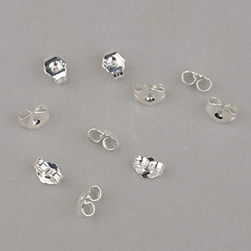 24pcs/12 Pairs 925 Sterling Silver Earring Backs Replacement Secure Ear Locking for Stud