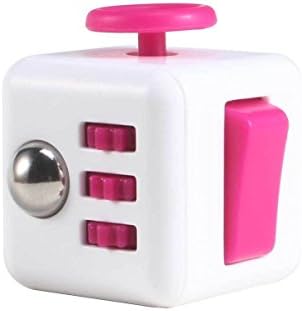 Fidget Cube Relieves Stress & Anxiety Attention Toy for Children and Adults,Fidget Cube Stress Autism Anti- Anxiety Focusing Relief Attention ADHD (White+Pink)